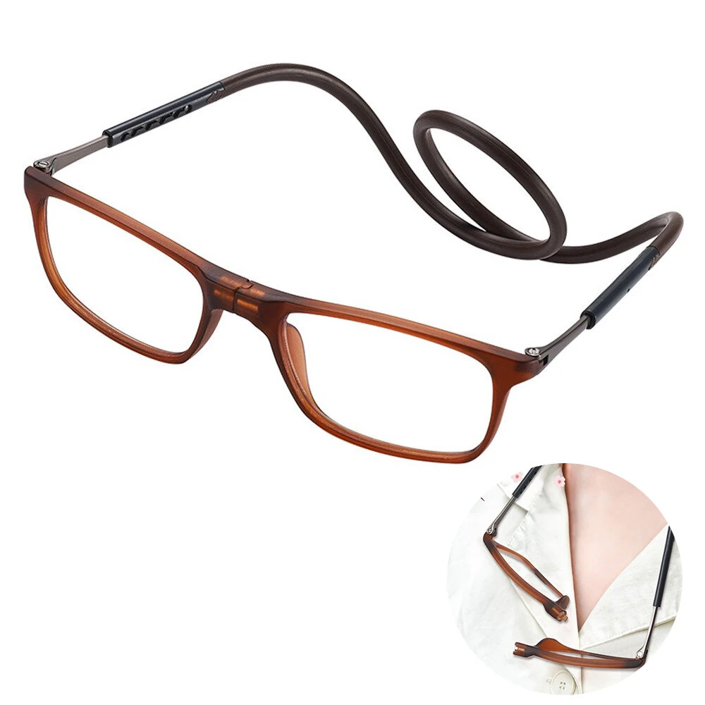 Folding Portable Hang Neck Magnetic Reading Glasses Lightweight Anti-blue Light HD Eye Protection Presbyopia Glasses (image for) Folding Portable Hang Neck Magnetic Reading Glasses Lightweight Anti-blue Light HD Eye Protection Presbyopia Glasses