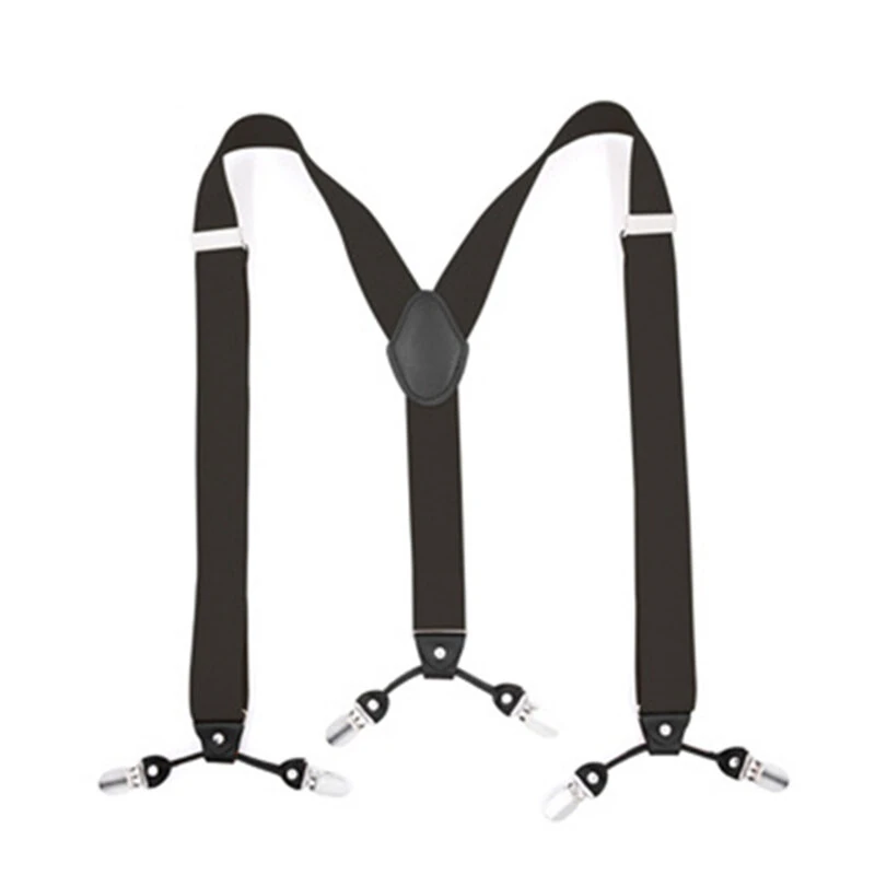 (image for) Men's Suspender Business Trousers Strap Clips Braces Vintage Casual Suspensorio Trousers Six-clip Shoulder Straps