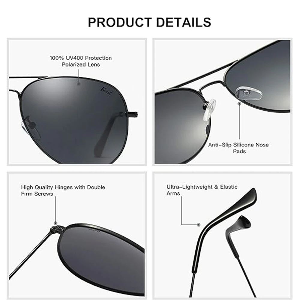 (image for) Photochromic Polarized Sunglasses UV400 Protection Anti-Glare Sun Glasses for Outdoor Driving Fishing with Case